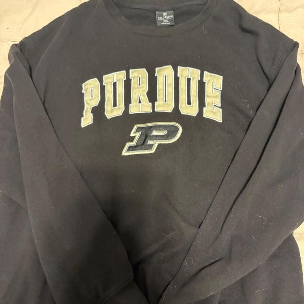 Purdue Boilermakers Colosseum Athletics Men's Applique Crewneck Sweatshirt Black